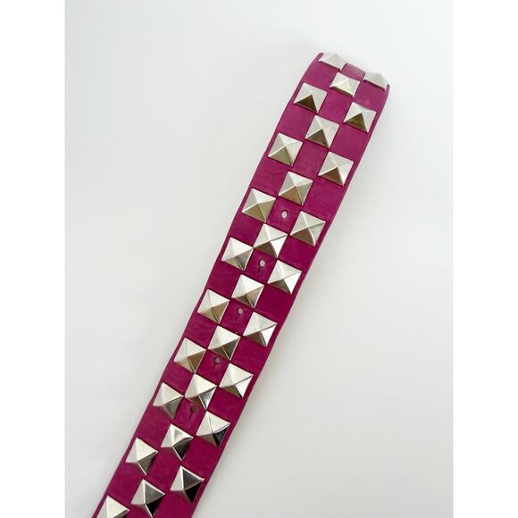 Streets Ahead Studded Leather B Roger Belt Pink Silver Studs Medium Rare main image 10